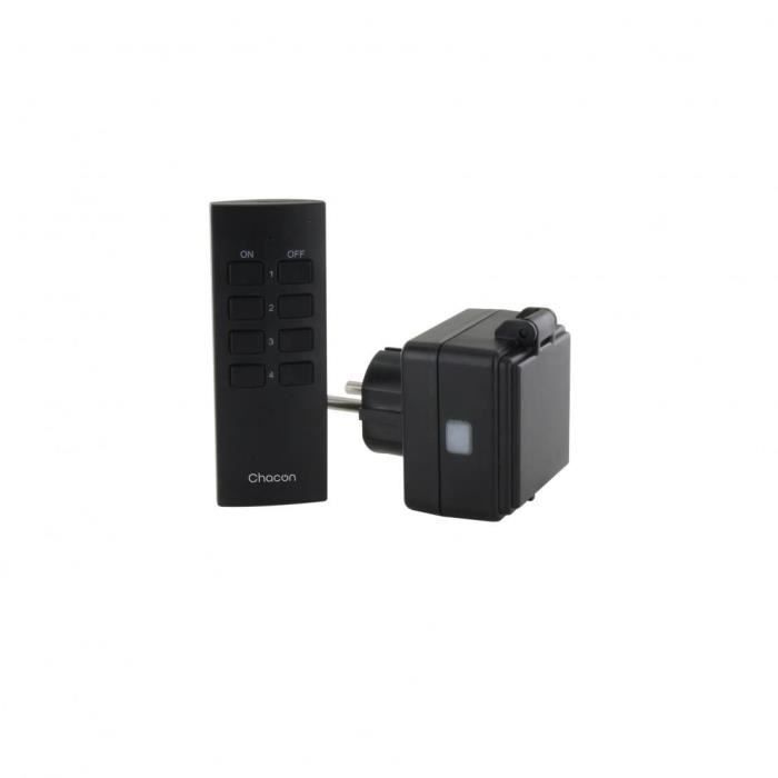 CHACON Set 3 mini prises exterieures On/Off - 3000W - FR + Telecommande - 3