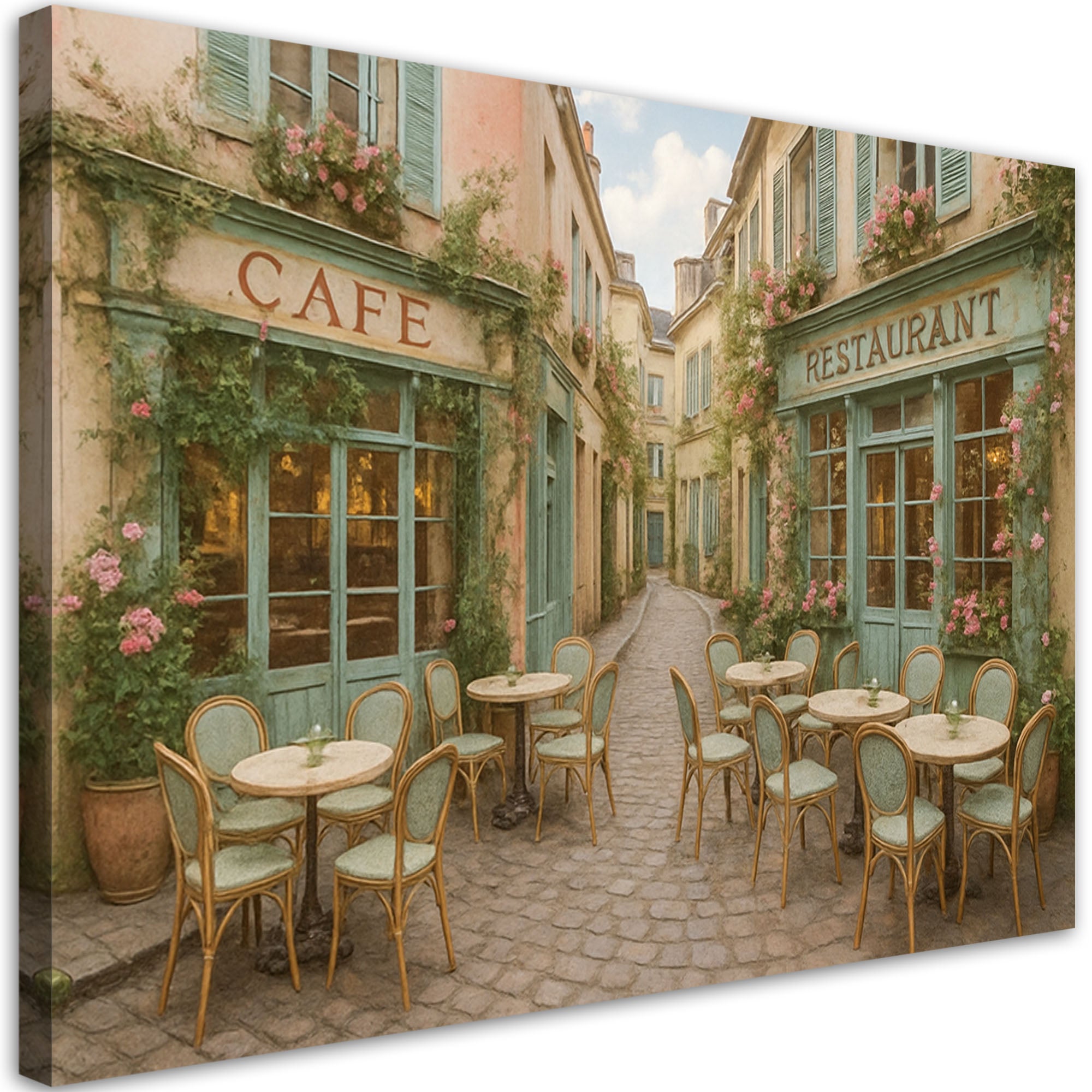 Obraz do salonu jadalni, Paryż Restauracja Kawiarniaw stylu Boho 120x80