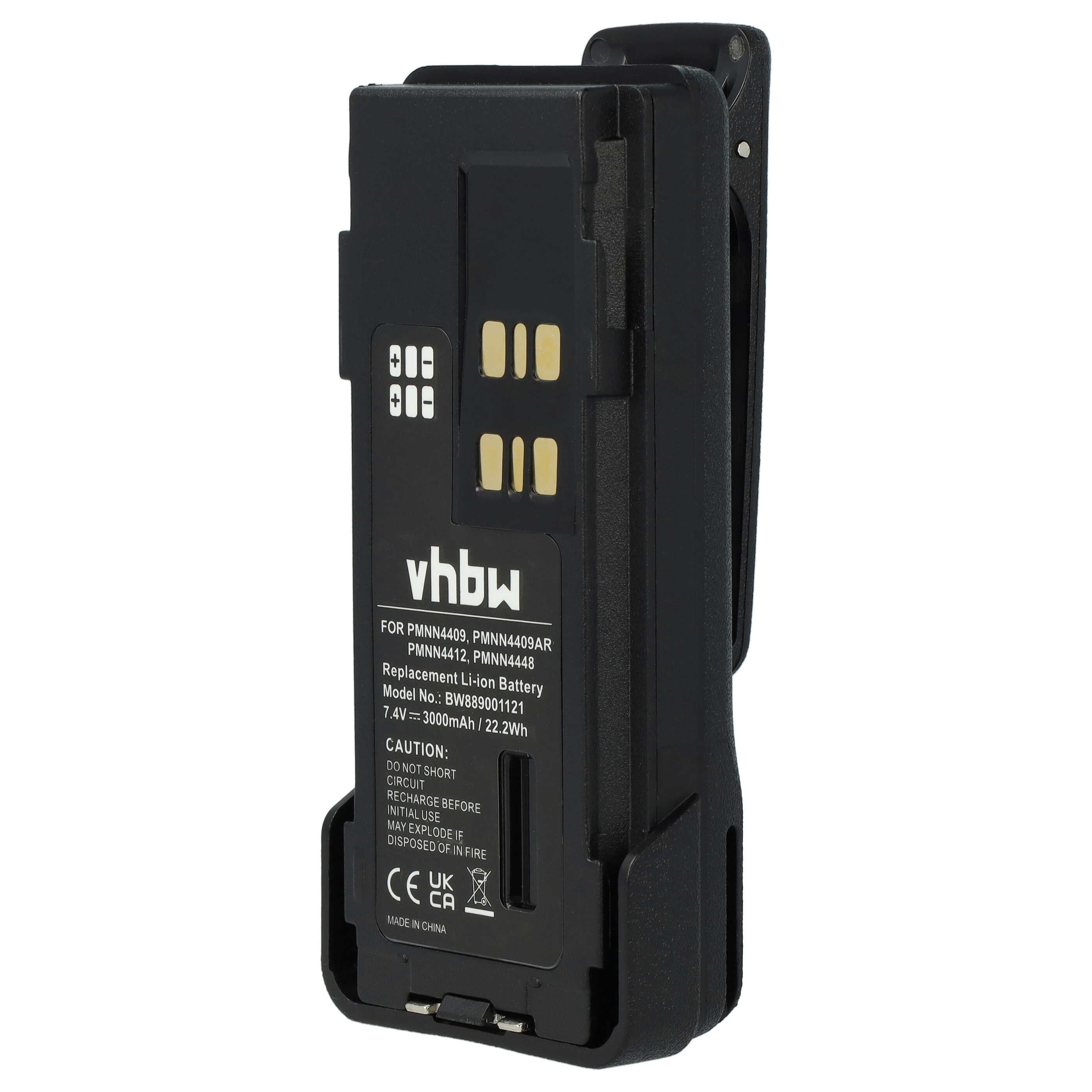 vhbw 2x Batterie compatible avec Motorola DP4800, DP4601, DP4600, DP4401, DP4801 radio talkie-walkie (2200mAh, 7,4V, Li-ion) - avec clip de ceinture