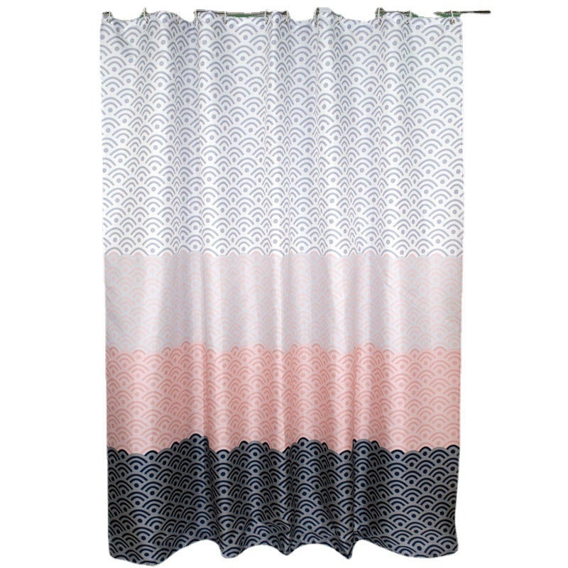 Zasłona prysznicowa 180x200CM Poliester Wodoodporna Tkanina Można Prać w Pralce Zasłona do Łazienki z 12 Haczykami Różowa