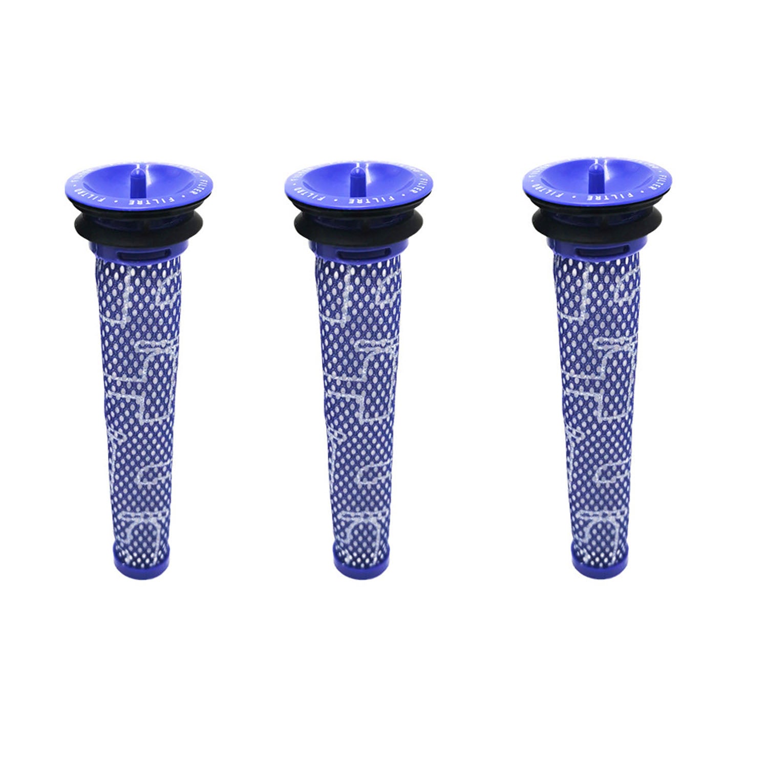 Zestaw 3 wymiennych filtrów wstępnych do odkurzaczy Dyson – Filtry kompatybilne z modelami Dyson V6, V7, V8, DC59 i DC58 (niebieskie)