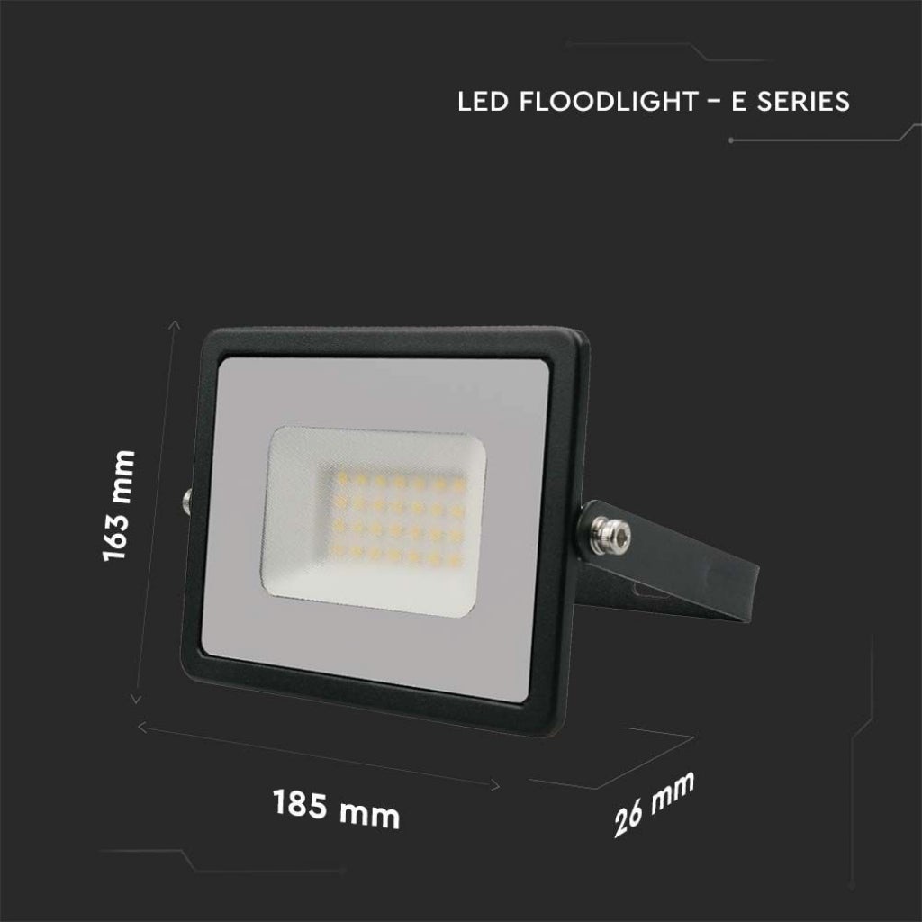 Reflektor LED SMD 30W serii E G2, kolor czarny, 4000K, IP65 - 5