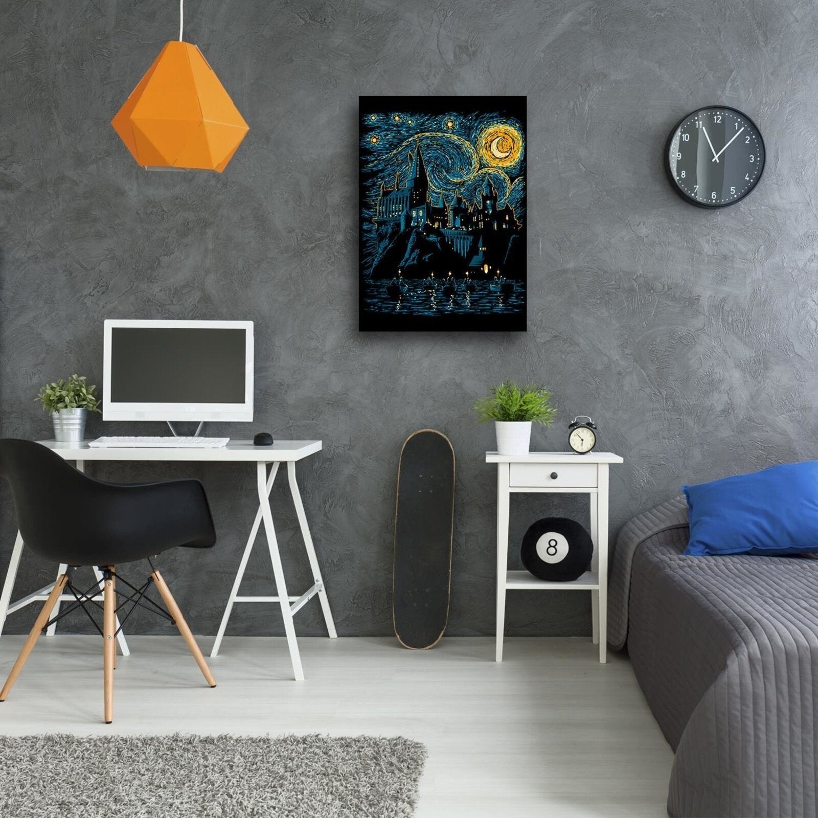 Tableau Harry Potter Poudlard dans le style de Van Gogh - 50 x 70 cm - 3