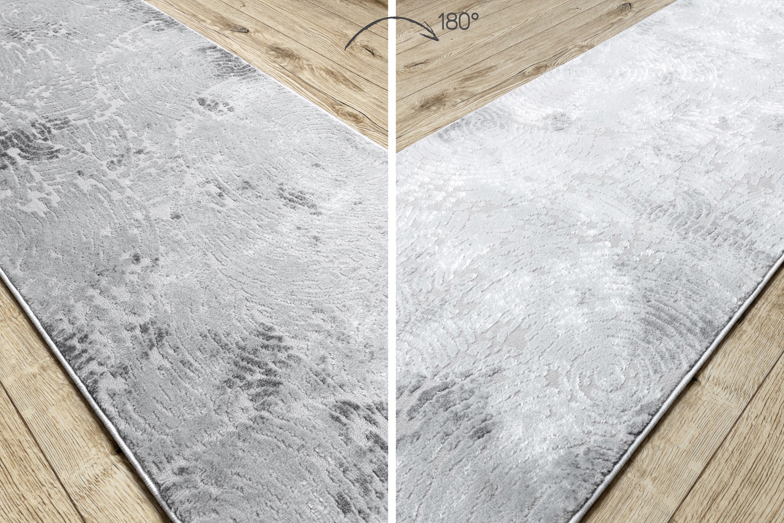 Tapis de couloir Structural MEFE 8725 deux niveaux de molleton gris 120 cm 120x120 cm - 3