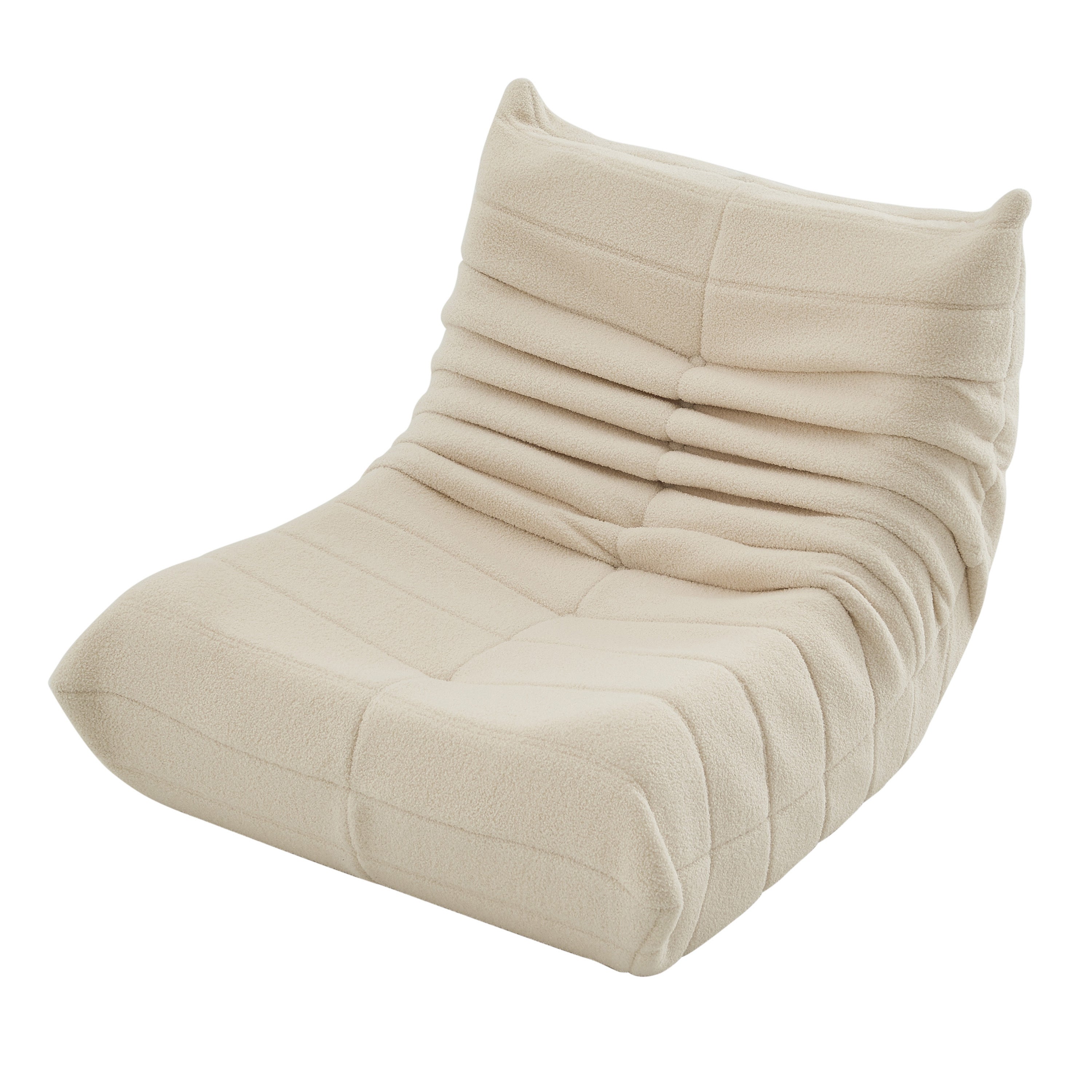 Fauteuil paresseux - Velours beige - Confort relaxant - canapé 1 place - Canapé - Chauffeuse- 86x105x75 cm - 7