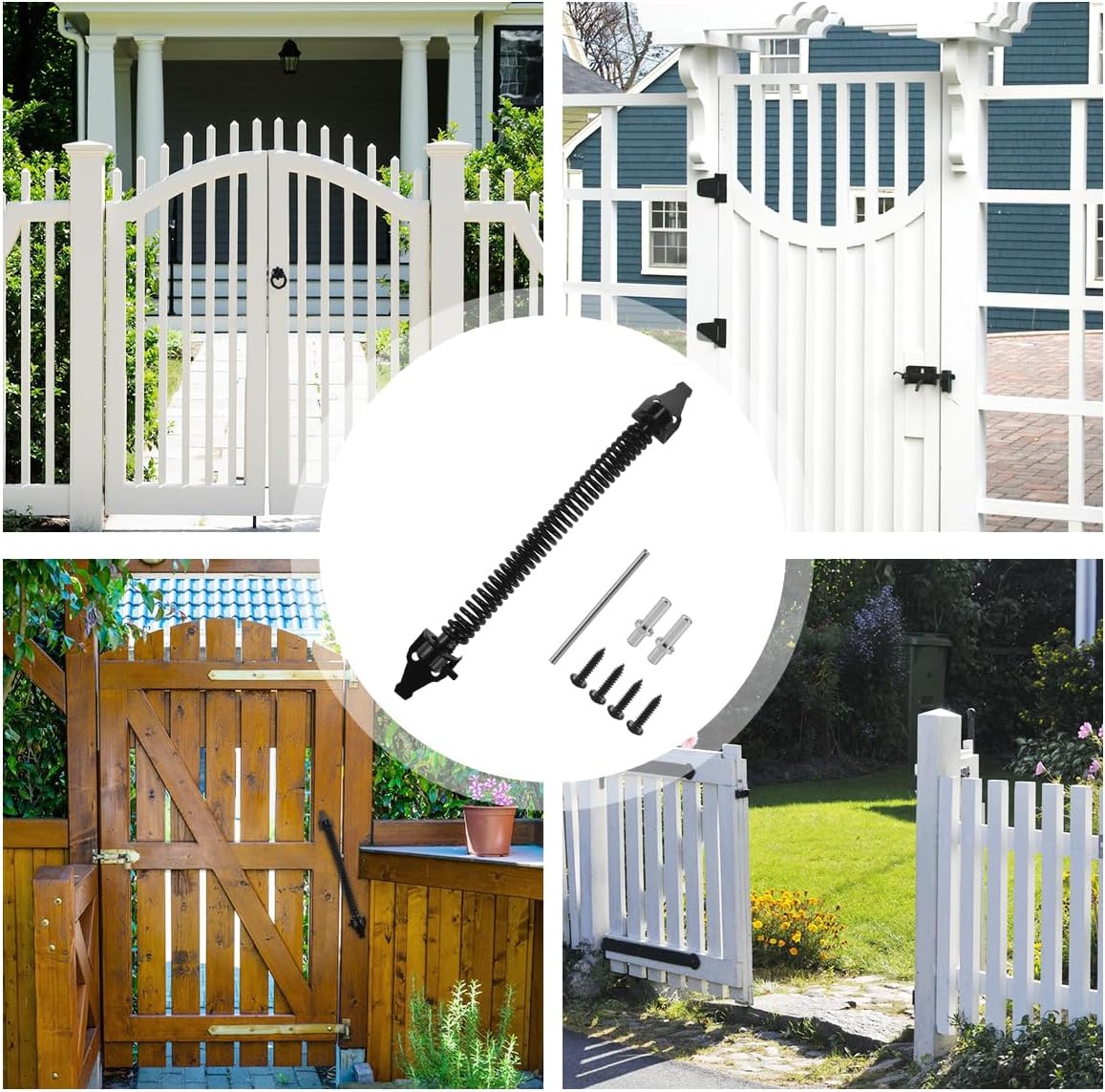 36cm Ferme Porte Automatique, Ferme Porte à Ressort, Ressort de Traction Réglable, pour Porte de Jardin, portail en Bois et Clôtures Agricoles - 5