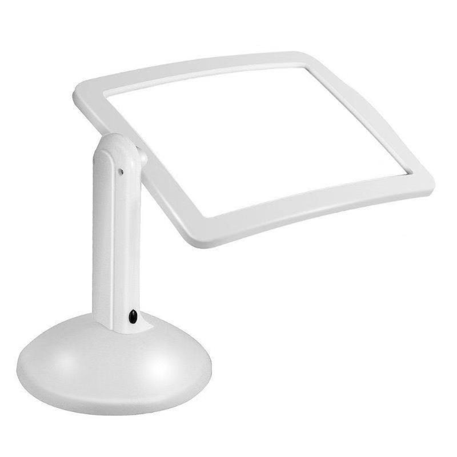Lupa do czytania LED 360° - Podstawka z wolnymi rękami, obrotowa soczewka, powiększenie x3 - Biała 15 x 13 x 22 cm