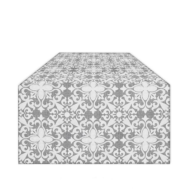 Runner Da Tavolo In Lino Grigio Chiaro - 228x30 Cm - Qualità Ristorante - Servewell