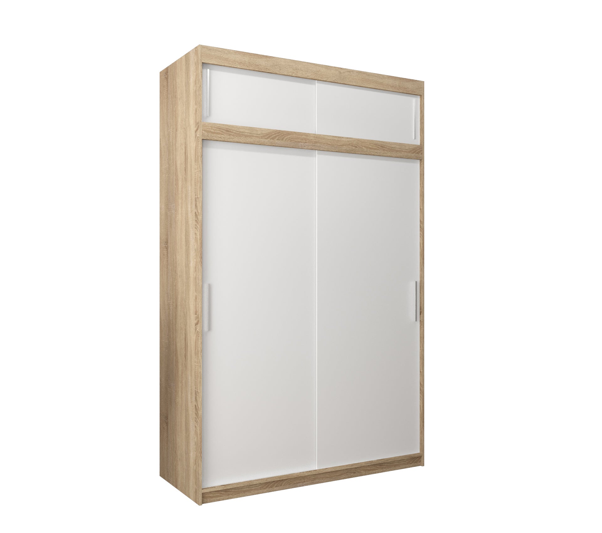 Szafa przesuwna z nadstawką garderoba TOKYO 150 x 62 x 240 cm Sonoma + Biały - Abiks Meble
