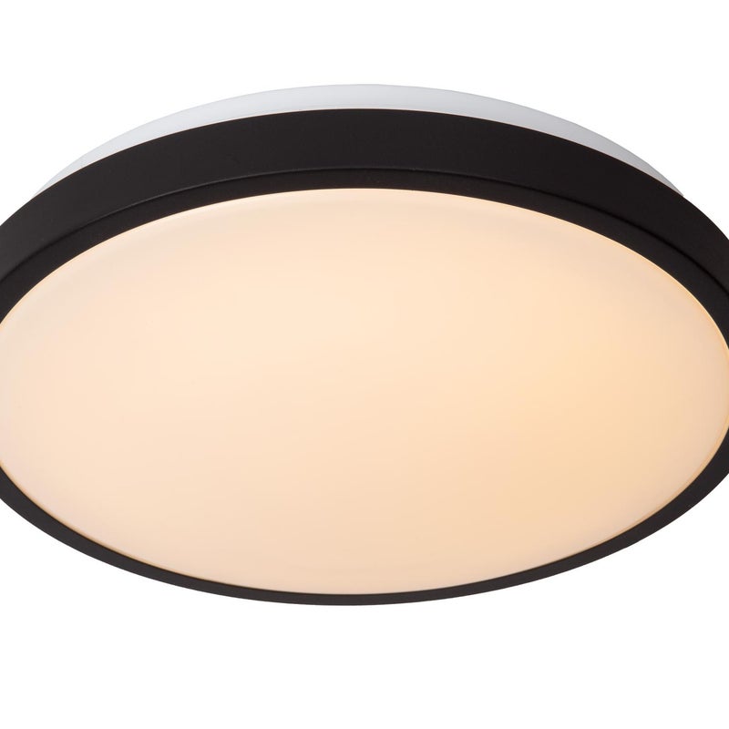 Plafon okrągły DASHER LED 18W Ciepła biel 1150lm czarno-biały wym:9,8x34,8x34,8cm IP44 Lucide
