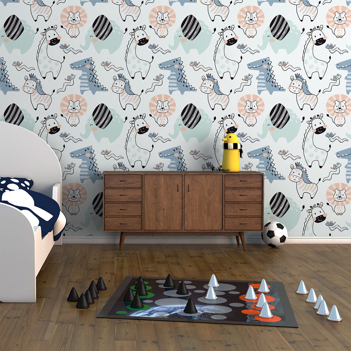 Adesivo carta da parati dei bambini animali della foresta incantata - Sticker adesivo - adesivi murali - 60x60cm - 3