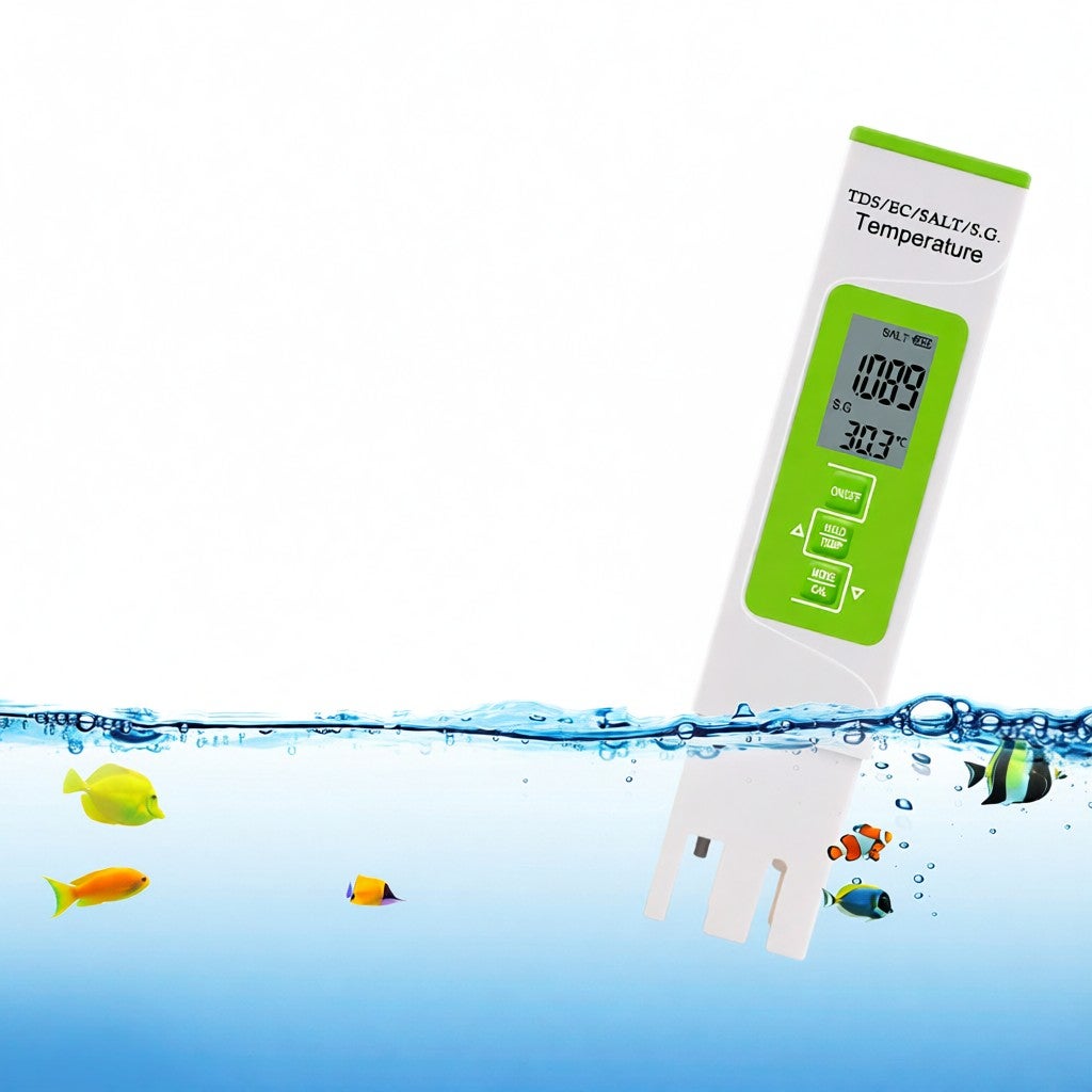 5 in 1 TDS/EC/SALT/S.G./température appareil de mesure numérique eau Quality moniteur testeur pour Pools Drinking eau Aquariums (battery not included) - 3