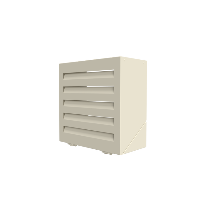 ATOLE Cubremanguera de aluminio con recubrimiento de polvo para portamangueras de pared - Tamaño 1: Al. 600 x An. 600 x Pr. 280 mm - Crema RAL1015