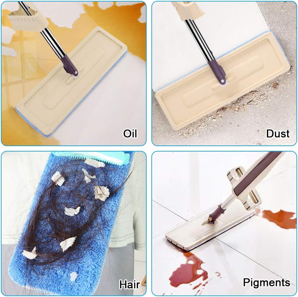 (40x14 cm) Fundas de limpieza de repuesto, paquete de 3 fundas de repuesto de microfibra para escobas y trapeadores para limpiadores/pulverizadores a - 5