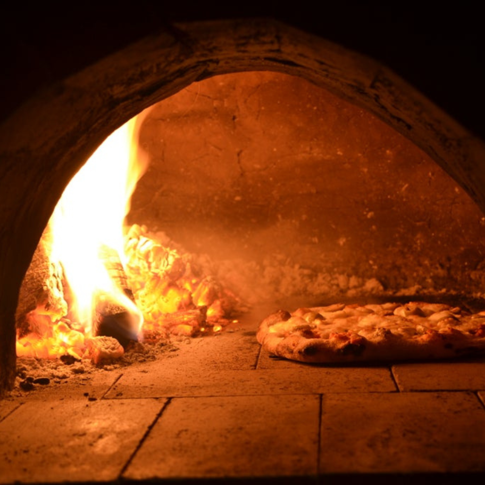 Forno legna artigianale diametro 80 cm capienza 2/3 pizze wave beige con base - 4