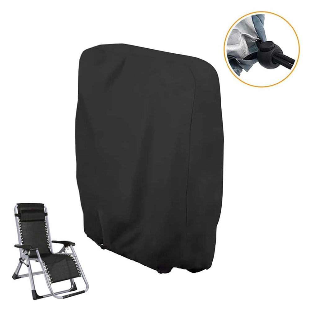 Wodoodporny pokrowiec na leżak ogrodowy – 71 x 20/34 x 110 cm – do użytku na zewnątrz, w ogrodzie, na balkonie lub tarasie – czarny