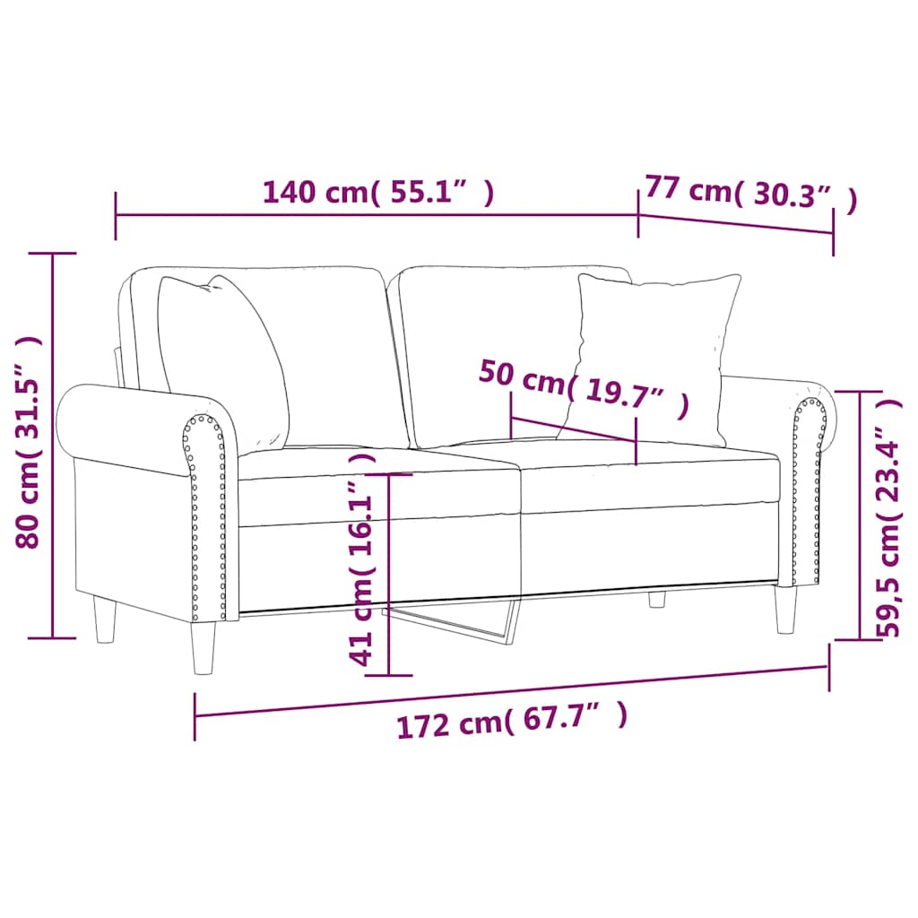 Divano a 2 Posti con Cuscini Verde Scuro 140 cm in Velluto vidaXL - 8
