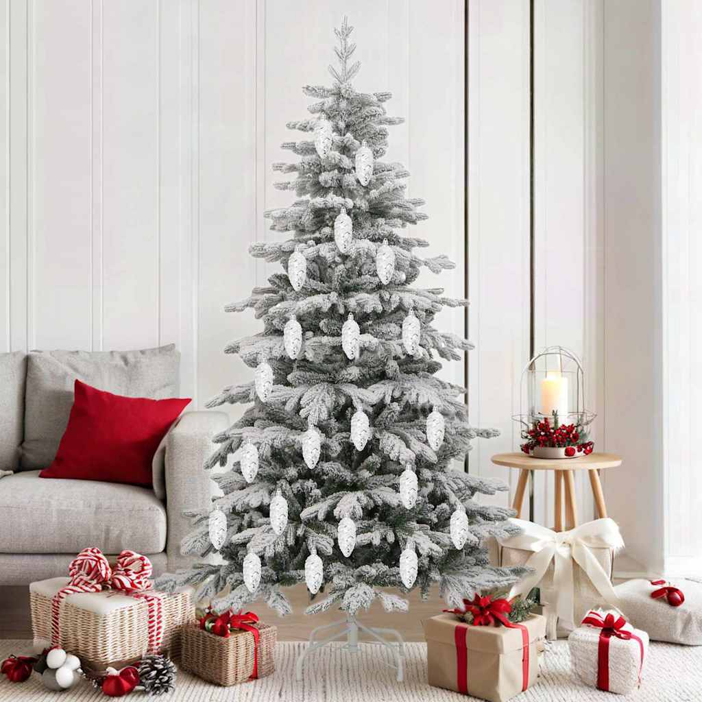 Bola de Pinheiro de Natal 40 pcs Prateado Plástico vidaXL - 2