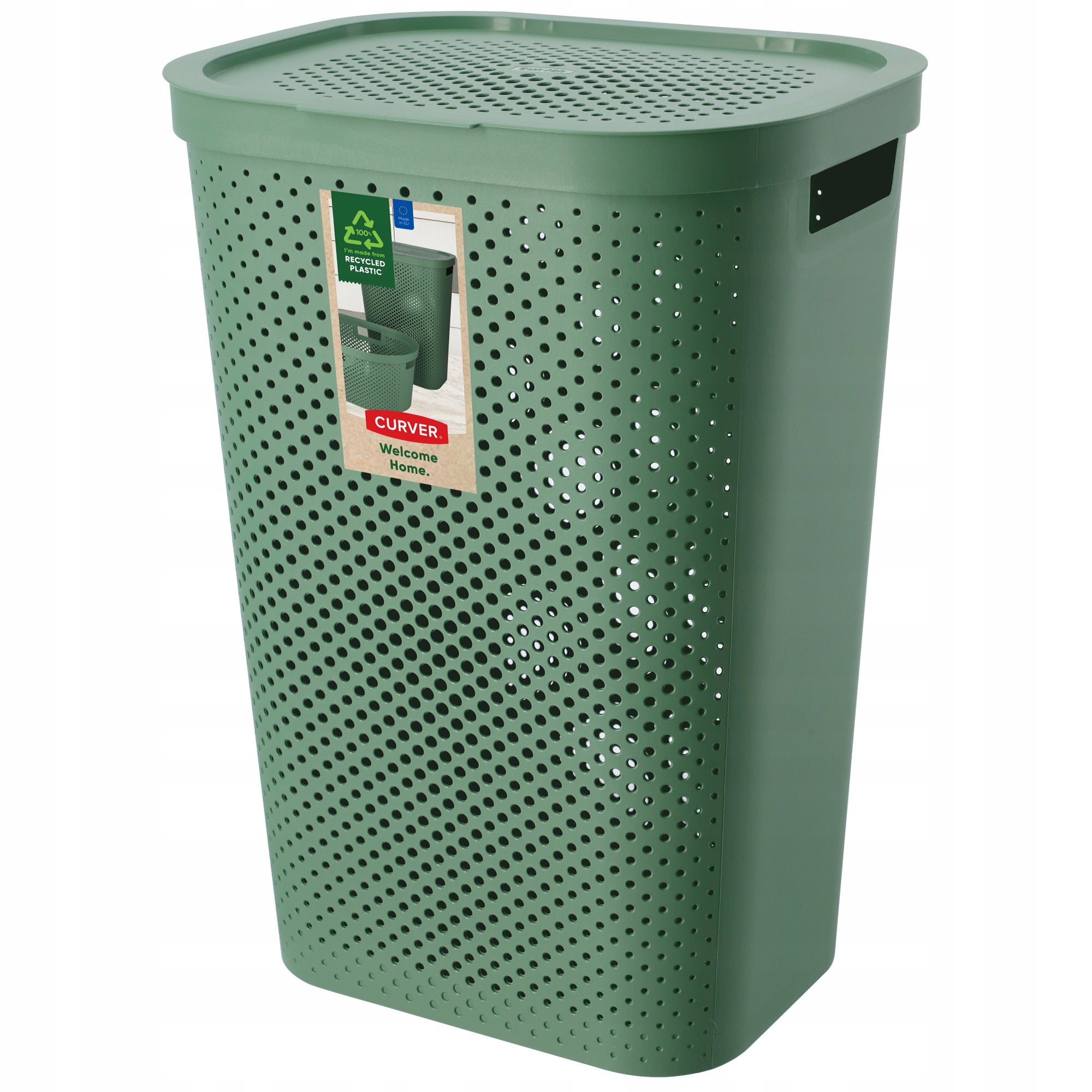Kosz na bieliznę INFINITY RECYCLED 59L zielony Curver