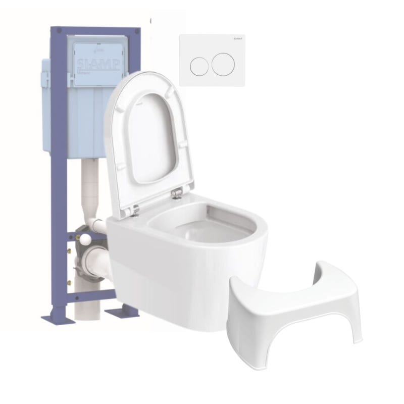 Abattant Daily 02 Sans Bride Pack WC Universel à Suspendre, Bati
