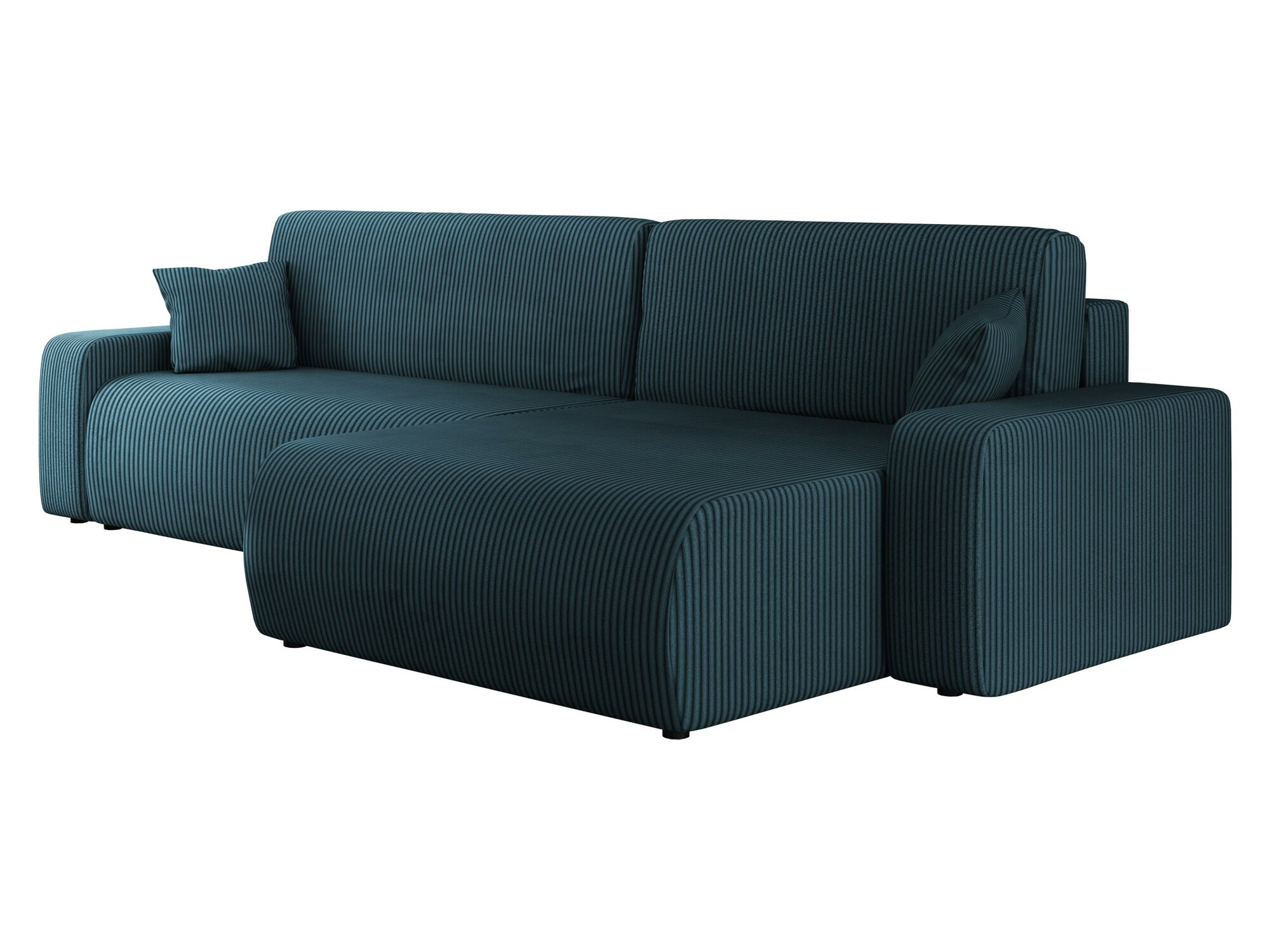 Sofá rinconero shelton 108, azul, función de descanso, caja de ropa de cama, 274x145x82cm