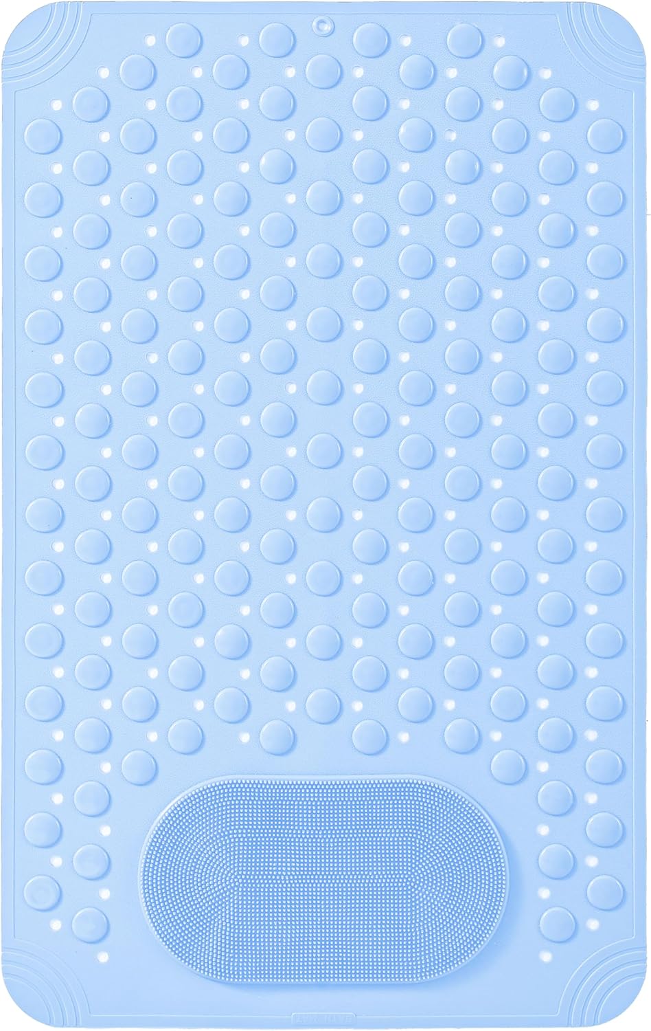 Loofah Grand Tapis De Douche Creux En PVC Antidérapant à Séchage Rapide Avec Trous De Drainage - Blanc 70 X 120 Cm