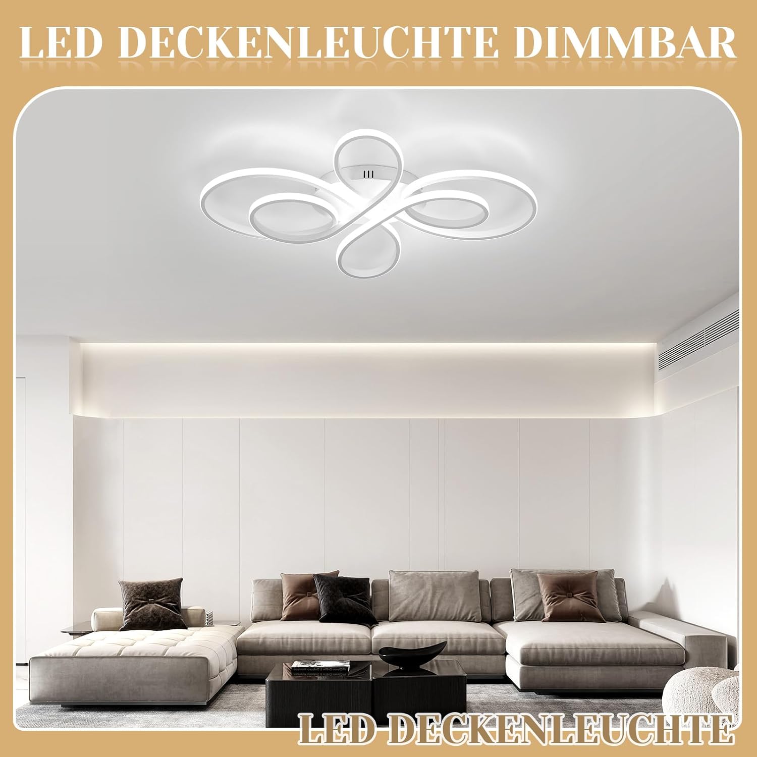 NETTLIFE Lampa sufitowa LED ściemnialna 80 cm biała 78 W Nowoczesny design Salon Sypialnia z pilotem Idealna do biura Kuchnia - 7
