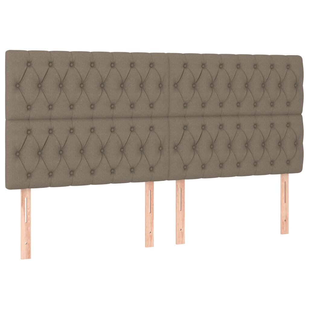 Cadre de lit sans matelas ni tête de lit taupe 200 x 200 cm tissu - 9