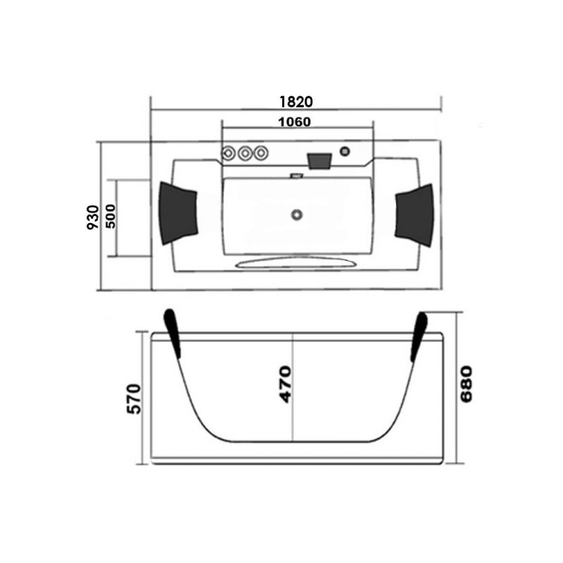 Baignoire rectangulaire Kiss Me - 4