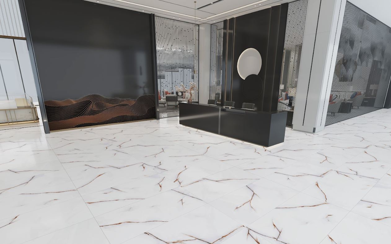Carrelage sol/mur effet marbre blanc STRISCE Full Lappato int l.120 x L.60 cm MAJORCA TIFFANY - 5