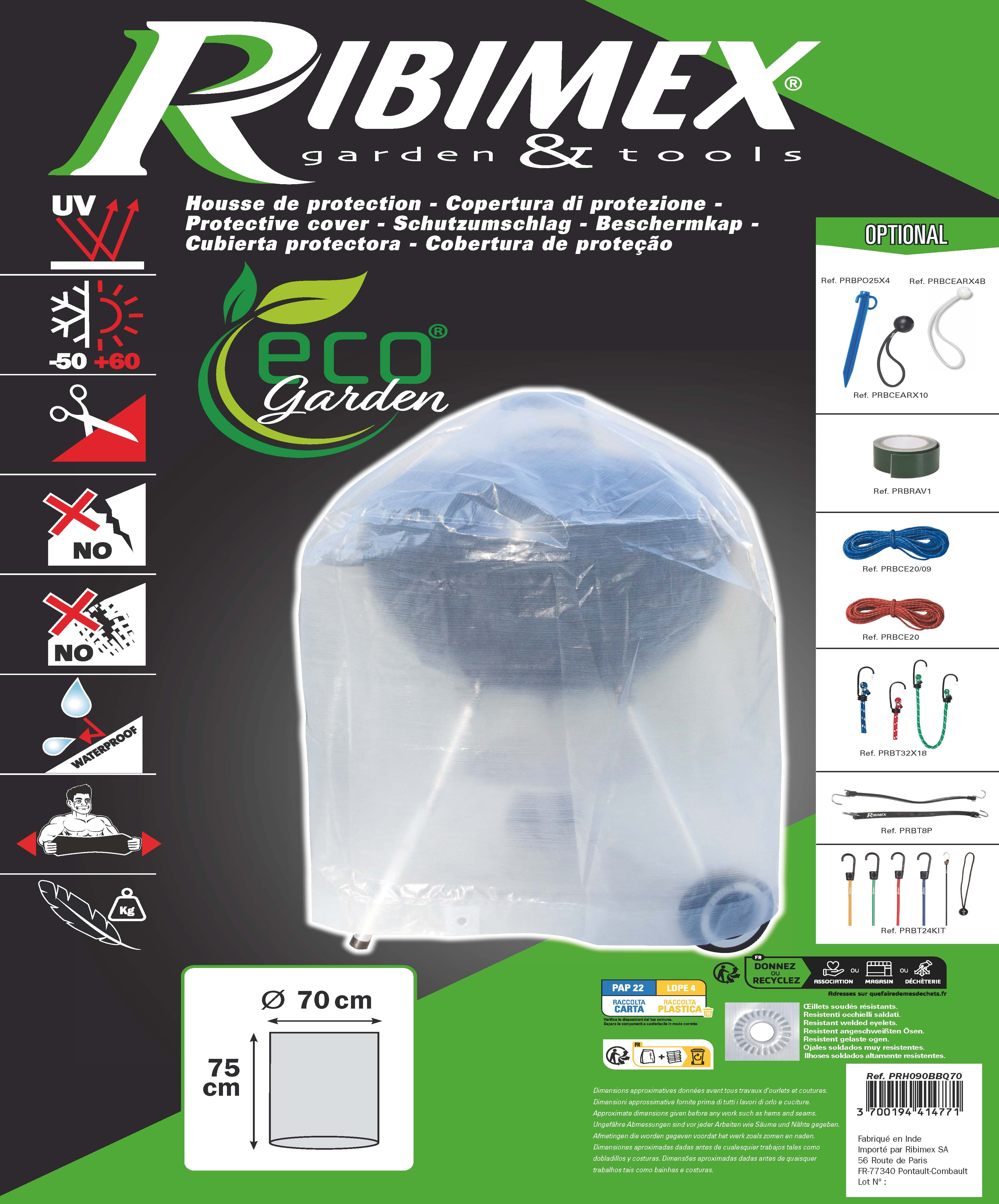 Housse ronde pour barbecue 70x H90 cm - 4