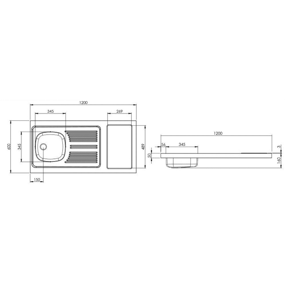 Moderna - Recouvrement seul inox 1 cuve-C_R_102_18 - C_R_102_18 - 3