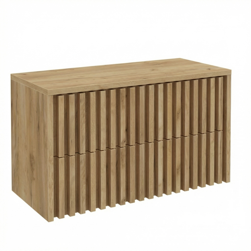 Meuble de salle de bain avec sa plaque de recouvrement, SAT Delano, 100x56x46 cm chêne mat (DELANO100ZDDE) - 2