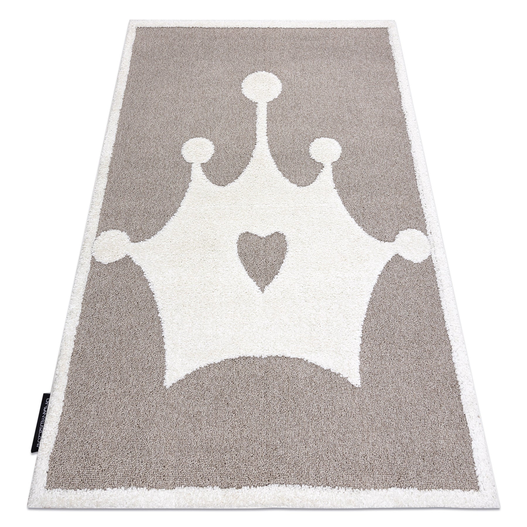 Dywan dziecięcy JOY Crown korona, dla dzieci - Strukturalny, dwa poziomy runa beż / krem 120x170 cm