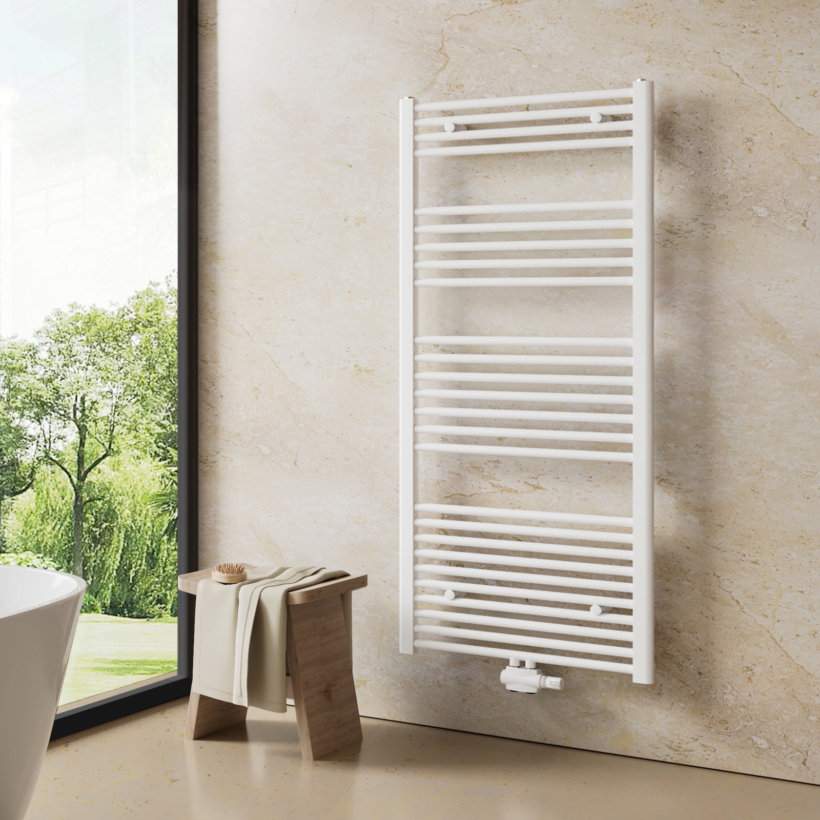 Heilmetz Sèche-serviette Eau Chaude Radiateur Sèche-serviettes Eau Chaude, Plates Ouverture Laterale 69032483