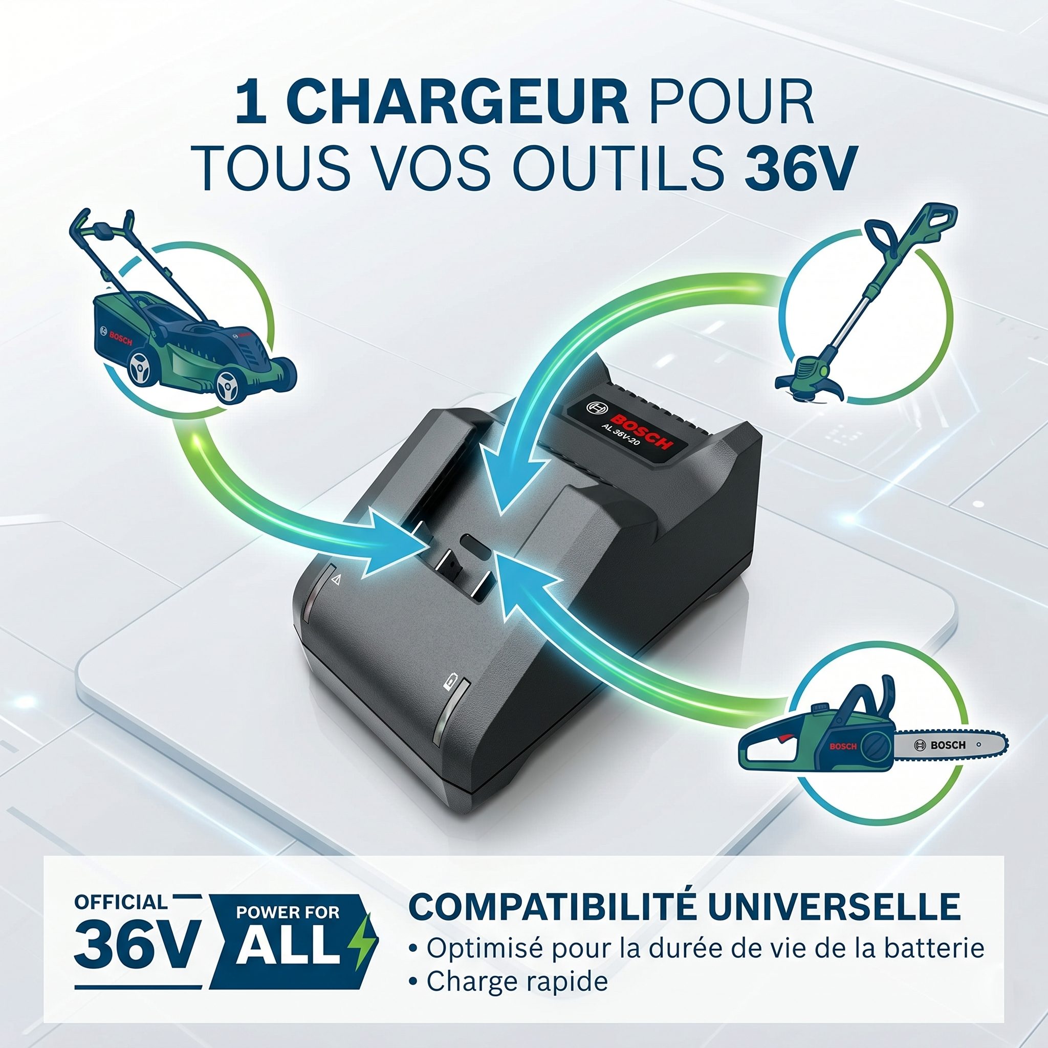 36 volt carregador al 36v-20 cv para ferramentas de jardim - 3