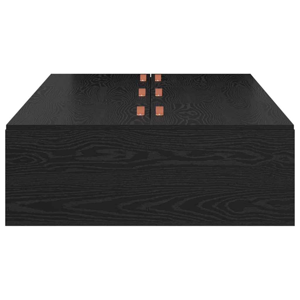 Cadre de lit avec rangement et porte chêne noir 90 x 190 cm - 6