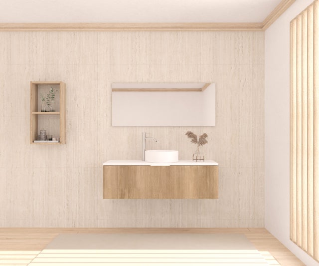 Conjunto de móveis de banheiro Emene OPOSSÉ Branco 120 cm + lavatório