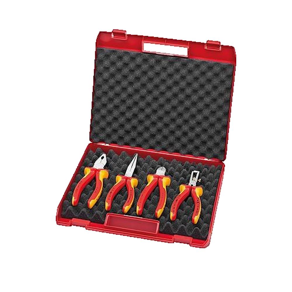 Zestaw szczypiec Knipex VDE 4 sztuki bezpieczeństwo i komfort dwukolorowa rękojeść