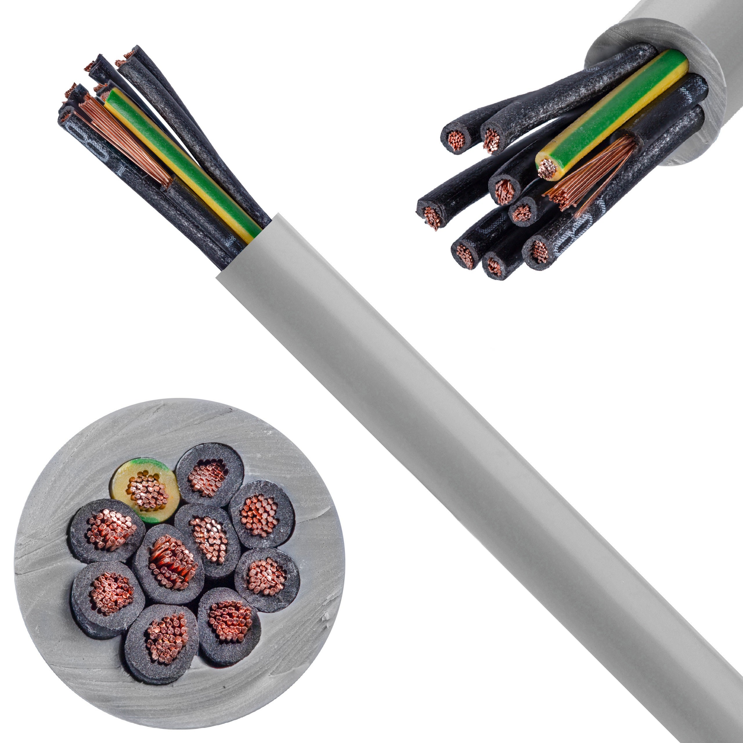 Kabel sterowniczy JZ-500 10x0,75mm2 szary 300/500V numerowany olejoodporny linka Helukabel 100m