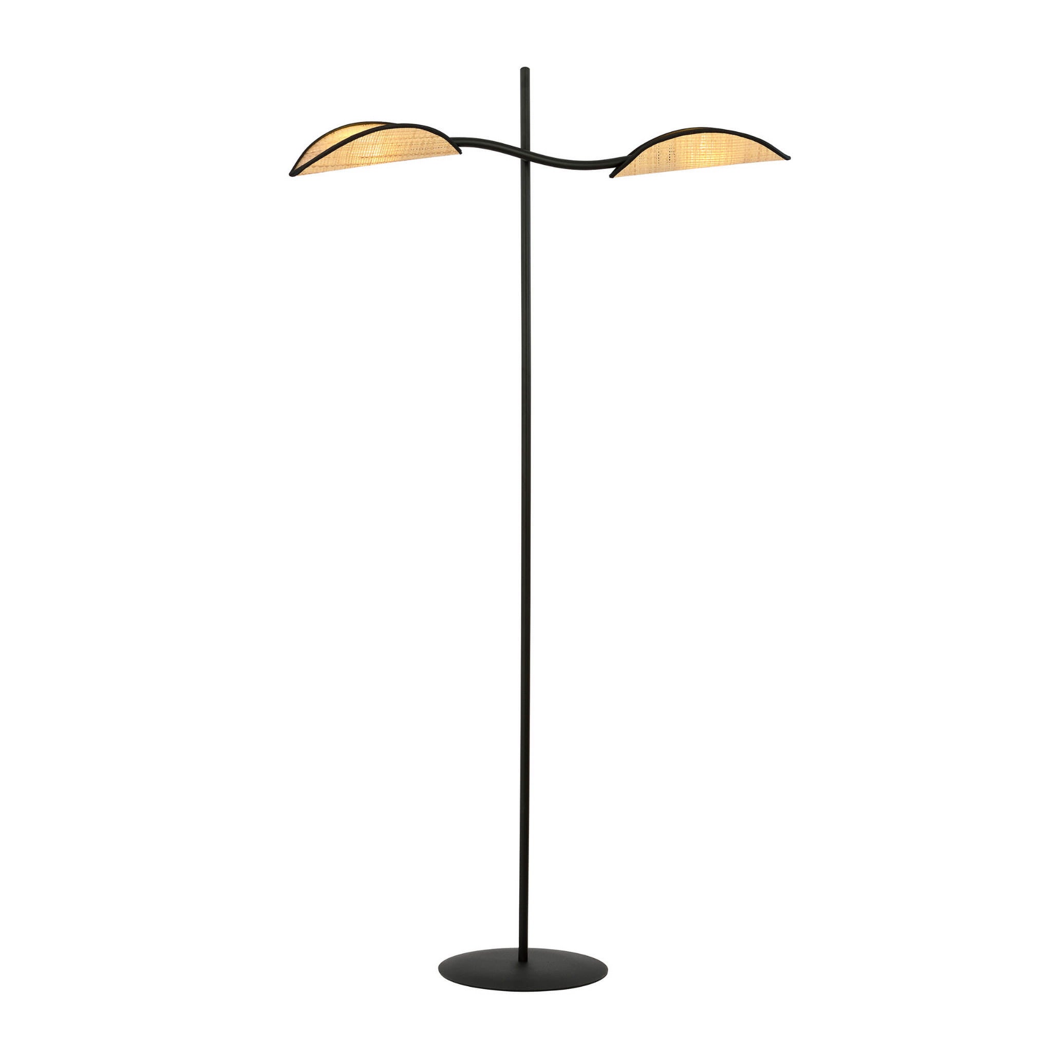 Lampa podłogowa LOTUS czarno-beżowa 2xE14x10W metal wym:150x69x20cm IP20 Emibig