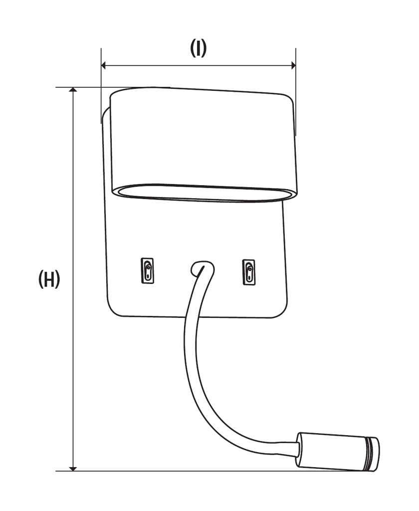 Applique-Liseuse Intérieur 5W+3W 350lm+210lm Blanc Chaud - 5