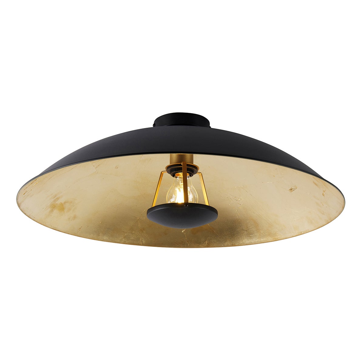 Inteligentna lampa sufitowa czarna ze złotem 60 cm z WiFi A60 - Emilienne