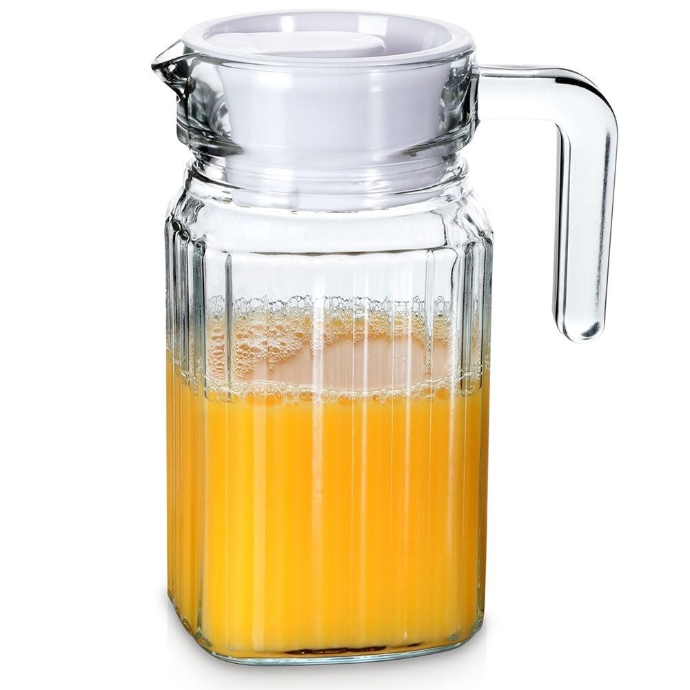 Carafe En Verre Transparent Avec Poignée Confortable - Verseuse étanche Pour Eau, Jus, Thé - Idéale Famille, Réceptions