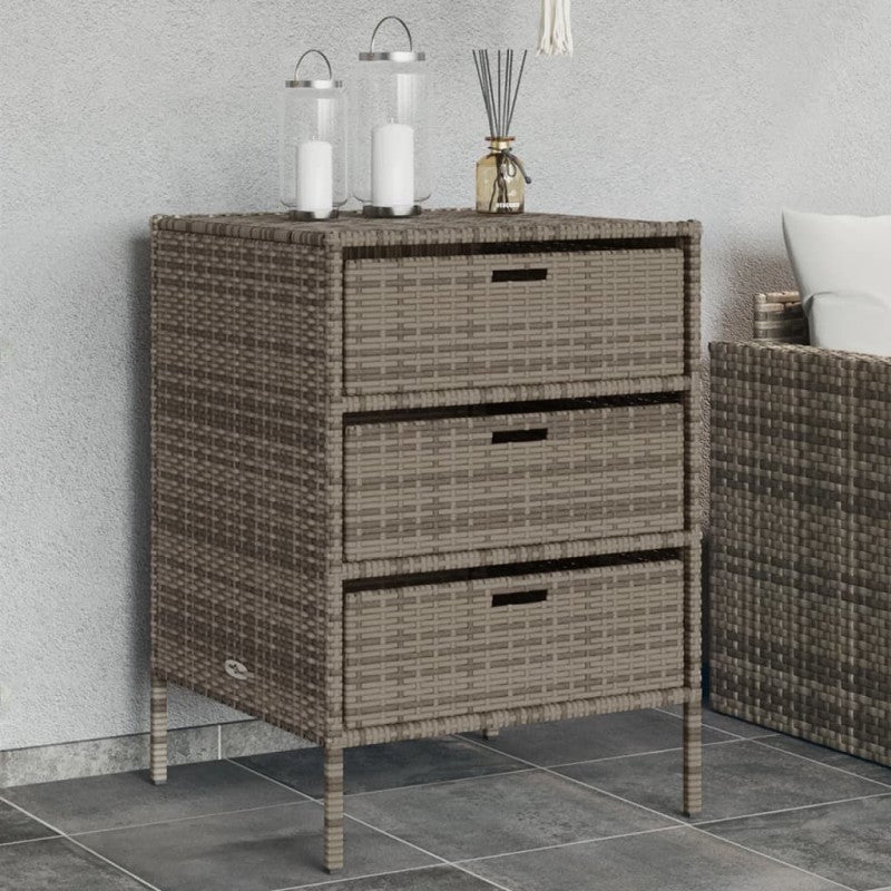 Szafka ogrodowa, szara, 55x59x80 cm, polirattan vidaXL