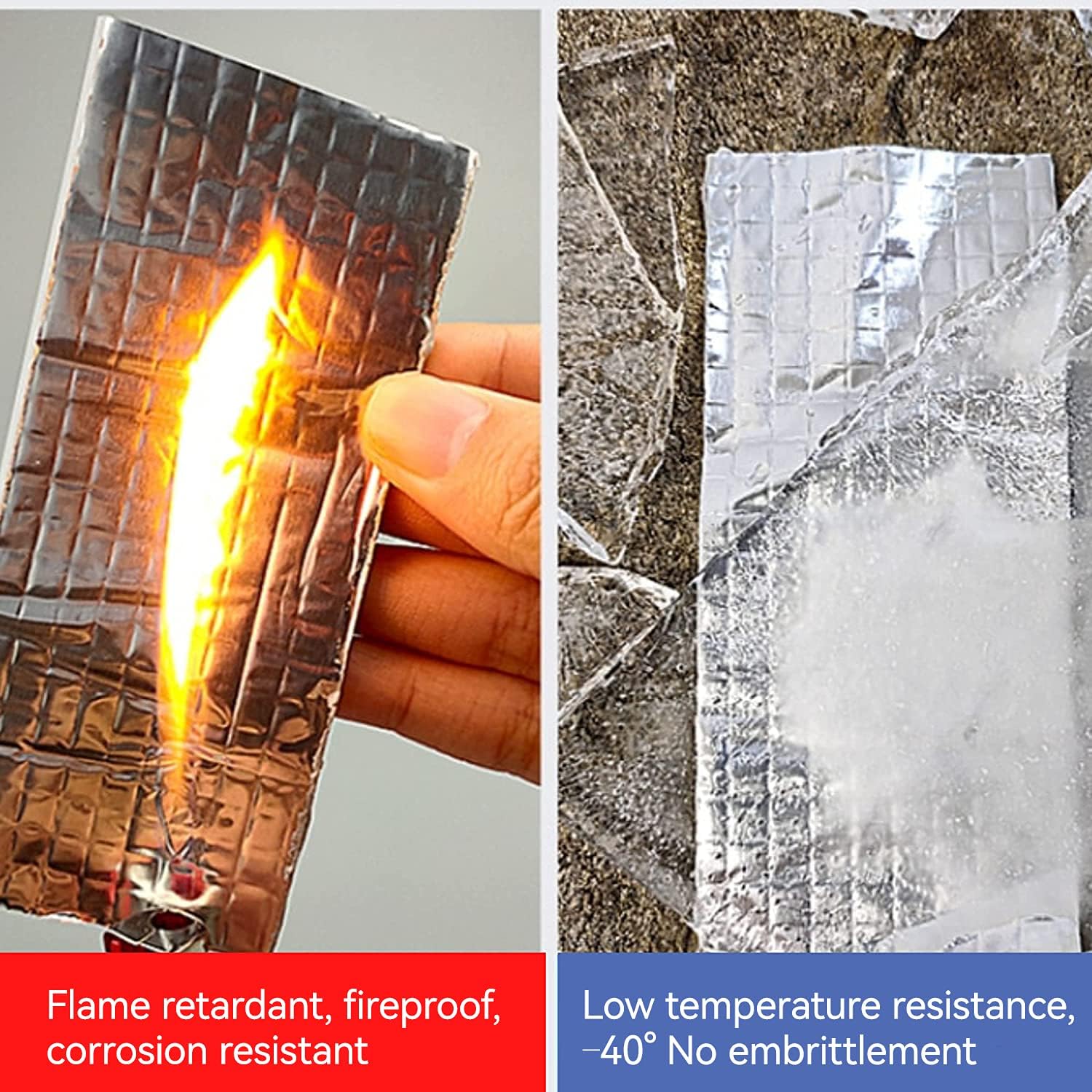 Fita adesiva impermeável de 10 cm x 5 m, fita de vedação de butil de alumínio, fita de vedação autoadesiva, fita de vedação para telhados - 3