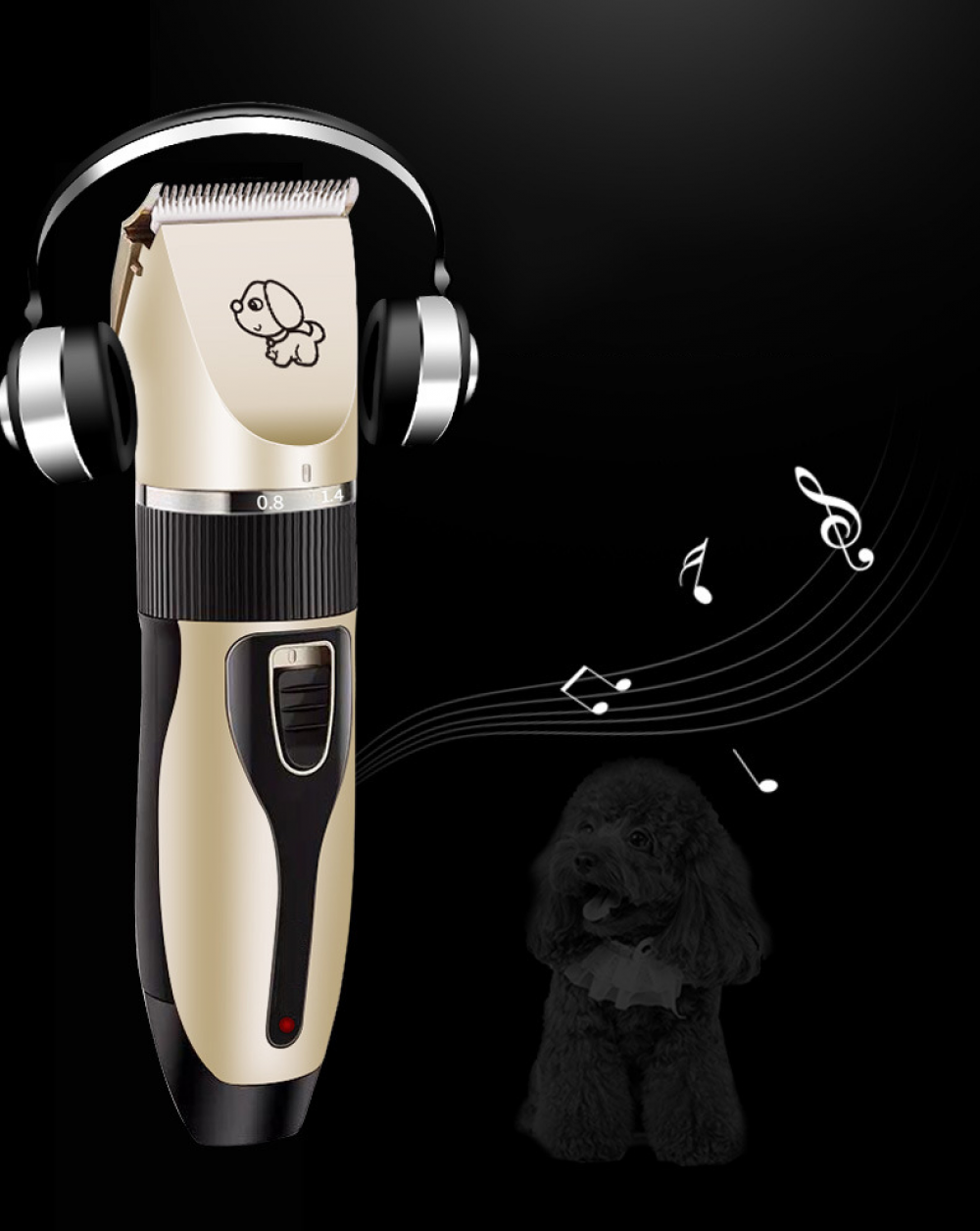 Máquina de tosa profissional para cães e gatos, 8 peças, pelos longos e grossos, silenciosa, elétrica, recarregável, kit para tosa de cães e gatos - 3