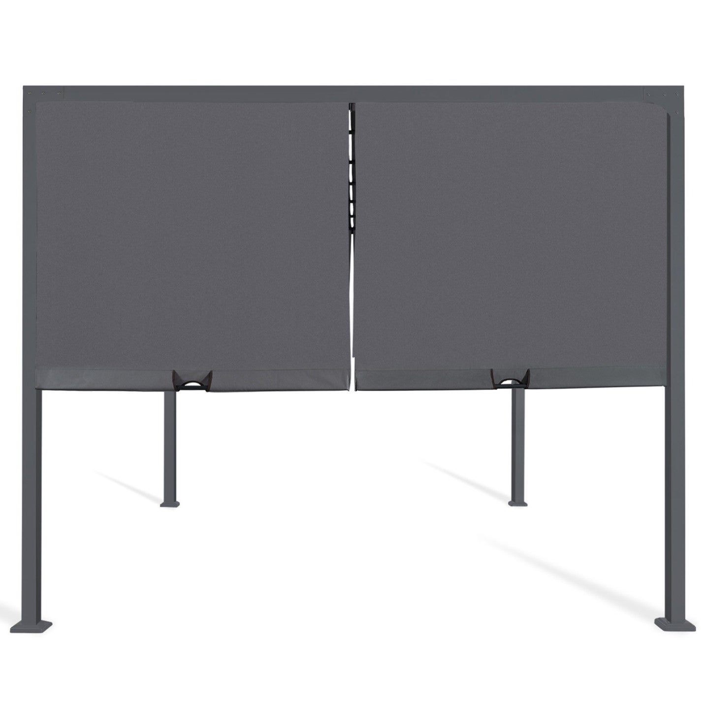 Pergola coulissante 2 pans 3x3 M belvédère de jardin toile gris anthracite - 5