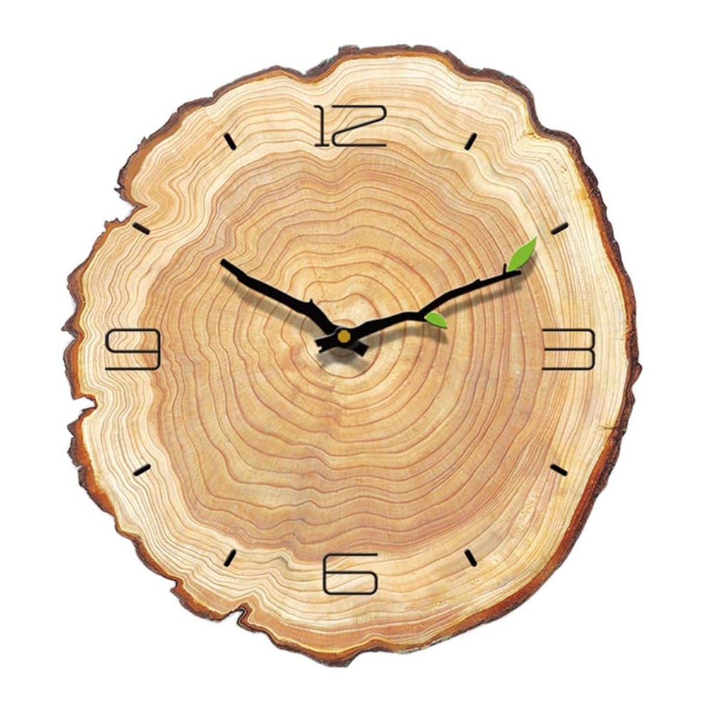 Reloj de pared rústico de madera, reloj vintage, reloj redondo de madera para salón