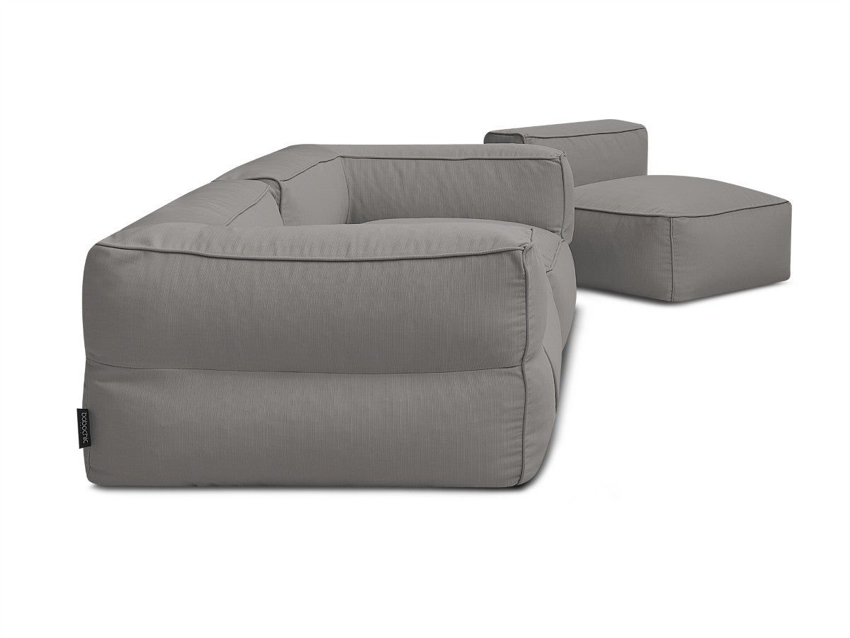 BOBOCHIC Canapé de jardin modulable GIULIA avec bâche de protection, 2 angles et 1 chauffeuse 1 place Gris foncé - 5